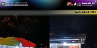 Staf bidang perdagangan yang dipimpin langsung oleh Kepala Bidang Perdagangan melakukan kegiatan Pendataan dan Pembinaan PKL di Jl. Jenderal Sudirman Tanggal 28 Juni 2025 pukul 19.00 WIB s.d selesai